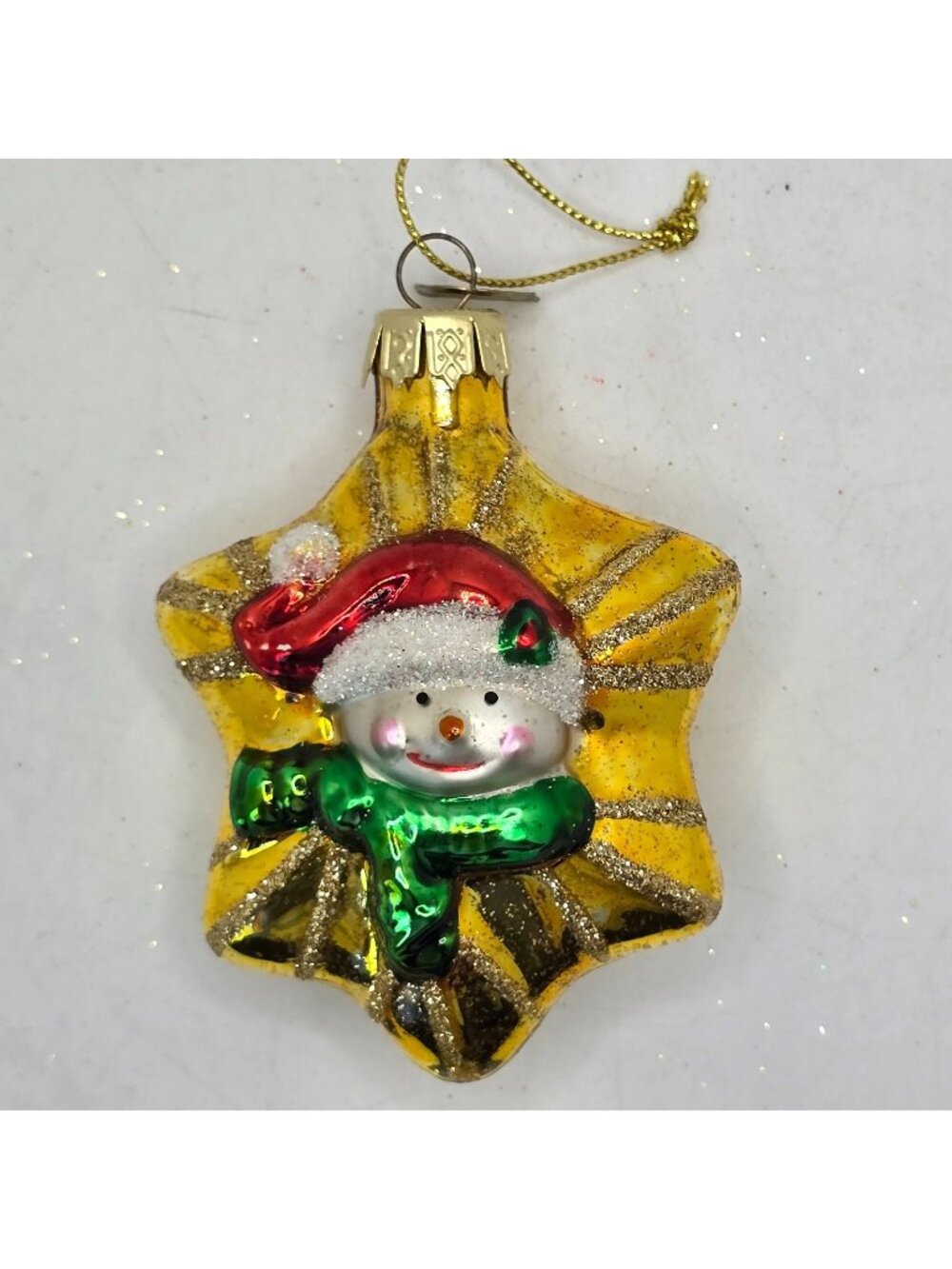 Christmas Ornament Glass Snowman Star  Thomas Pacconi Museum Series 2003 Vintage